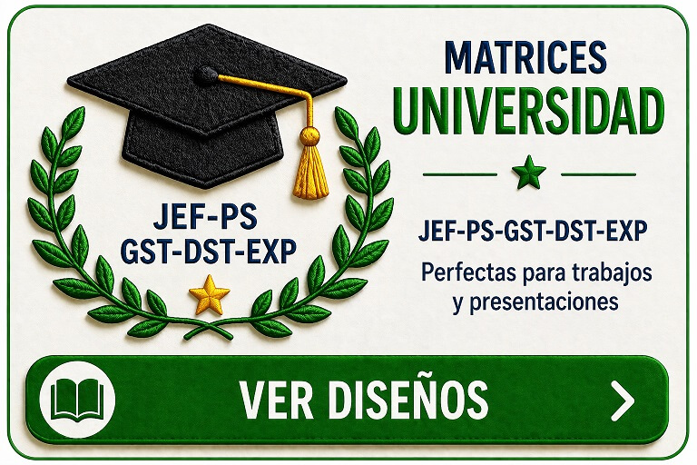 matrices de bordado universidades institutos cft  jef s dst exp xxx